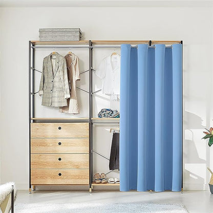 ChrisDowa Blackout Door Curtains for Doorway Privacy, Grommet Closet Curtains for Bedroom Closet Door, Thermal Insulated Temporary Doorway Cover Room Divider Drapes (1 Panel, Sky Blue, 34 x 80 Inch)