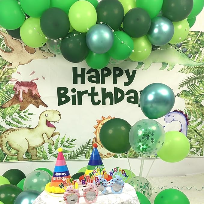 Green Balloons, 50pcs 12 Inch Different Shades Dark Green Balloons Green Latex Party Balloons for Party Decorations Patrick's Day Jungle Forest Themed Decorati