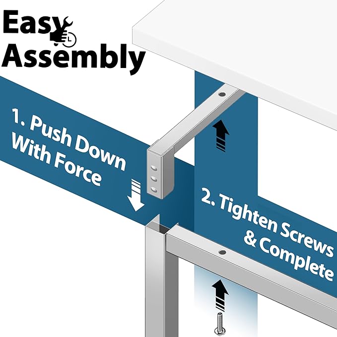 SHW Mission 40-Inch Home Office Computer Desk, White