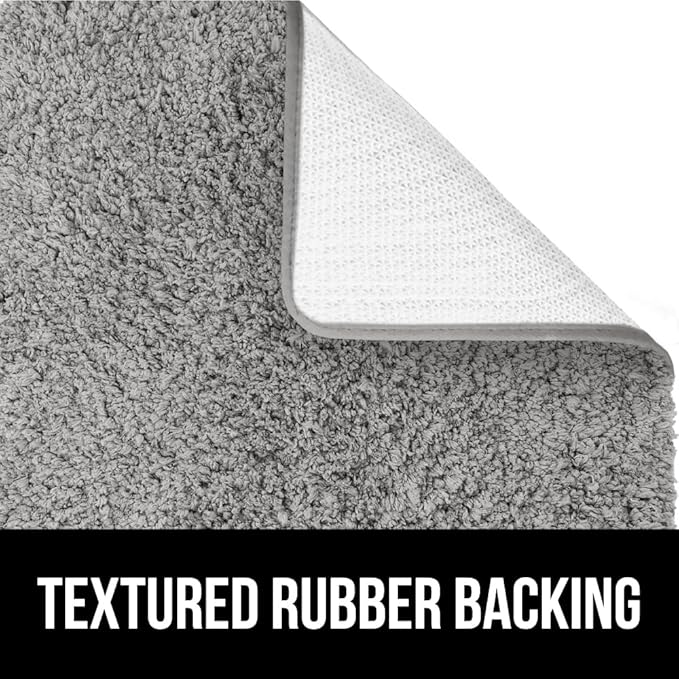 GORILLA GRIP Bathroom Rugs, 30x20, Ultra Soft Absorbent Mat, Thick Plush Bath Rug, Machine Washable, Microfiber Quick Dry, Mats for Shower, Bathtub and Floor, Home Decor Accessories, Grey