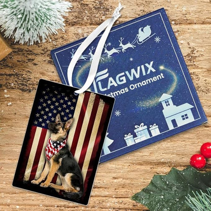 FLAGWIX Christmas German Shepherd Gifts for Women Men - Acrylic Ornaments 2025 for Christmas Tree Decorations - Dog Gifts for Dog Lovers, German Shepherd Gift for Animal Lovers Women