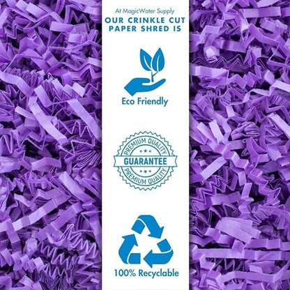 MagicWater Crinkle Cut Paper for Gift Baskets - 2LB - Purple - Perfect for Shredded Paper Filler, Basket Filler, Gift Boxes, Bridesmaid Gifts, Christmas Stuffers & More – Ideal for All Occasions
