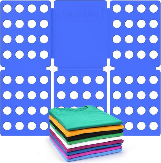 Shirt Folder Mini Folding Board Durable Plastic Shirt Folding Board Easy to Fold Shirts Board Clothes Folding Board Laundry Folder Board Folding Tool for Kids and Adults Blue