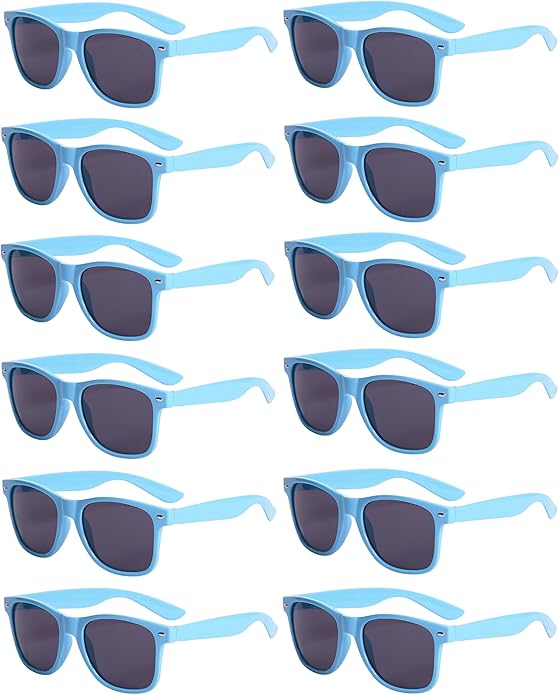 Eyegla 8/12/18 Pack Neon Sunglasses Bulk Colorful Multipack Party Sunglasses Retro Glasses Party Favor for Adult Men Women