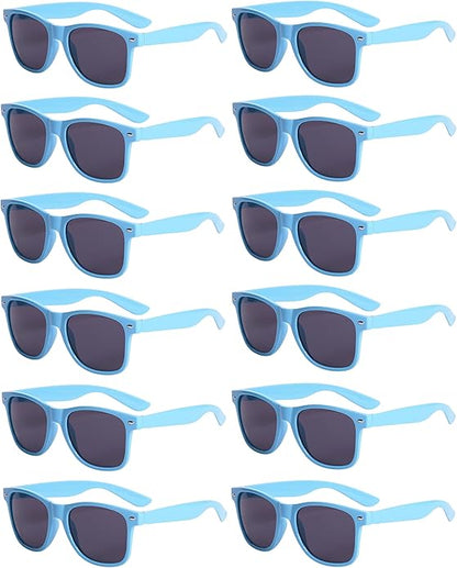 Eyegla 8/12/18 Pack Neon Sunglasses Bulk Colorful Multipack Party Sunglasses Retro Glasses Party Favor for Adult Men Women
