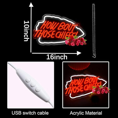 How Bout Neon Chiees Sign Football Neon Sign for Wall Decor Football Led Neon Light for Man Cave Birthday Gifts for Rugby Fans Rugby Team Light Up Sign for Party Club Dorm Bar Decor Size16* 10In