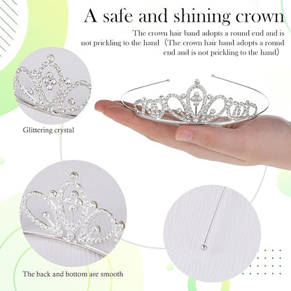 15 PCS Princess Crown for Women,Silver Crystal Tiara Crown,Rhinestone Princess Crowns Headband,Crystal Queen Tiaras,for Birthday Wedding Prom Bridal Party Pageant Halloween Christmas Costume