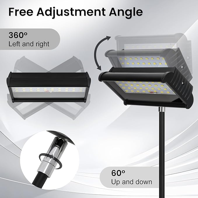 Trade Show Lights LED Display, Connectable Exhibit Arm Lighting Included Clamps, Mounting Brackets, Power Cables, Connect Cables, 360° Adjustable Angle for Trade Show Lighting, 3PCS Black