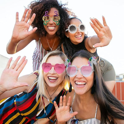 12 Pack Funny Party Sunglasses, Novelty Fun Glasses, Cool Costume Masks for Adults, Kids, Party Favors, Photo Booth Props Sunglasses