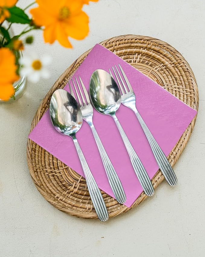 PinkPurple Cocktail Napkins 6 colors 5 * 5inch disposable Beverage Napkin paper for Cocktail, Wedding, Dinner，Brithday Party Dessert Wine Paper Napkins（ 120 Count）