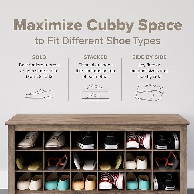 Prepac White Tall Storage Cabinet, Shoe Cabinet, Entryway Furniture with 36 Shoe Cubbies 13"D x 23.5" W x 72.5" H