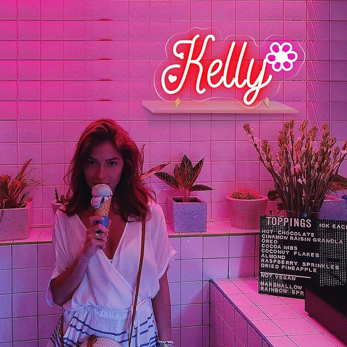 Custom Neon Signs with Base,Personalized Led Lights Sign Bedroom Decor,Neon Sign Customizable for Wall Decor,Valentine's Festival Christmas Kids Gift Customized(with base,chain and screw)