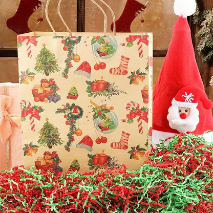Caleihd 1/2 LB Crinkle Cut Paper Shredded Filler Paper for Gift Baskets Gift Box Confetti Paper Shreds Decoration Stuffing for Birthday, Weddings, Anniversaries, Christmas Wrapping Red&Green
