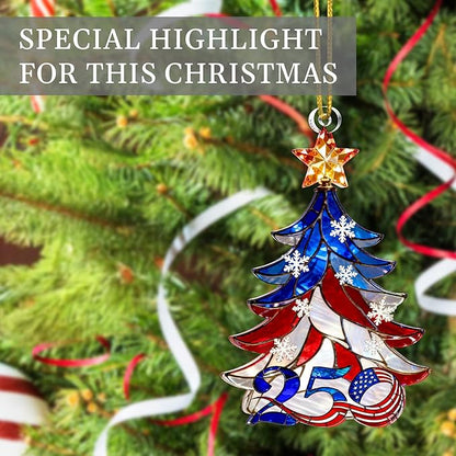 United States 250th Anniversary Ornament, 2D Acrylic 250th Anniversary USA Christmas Tree Ornament, 250 Patriotic American Flag Christmas Ornaments, Gift for US Citizens, Patriotic Collectors Decor