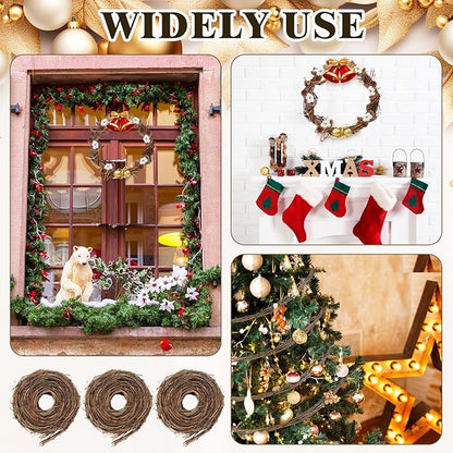 Janinka 12 Pcs Grapevine Garland Natural Grape Vine Wreath for Crafts DIY Twig Garland Rattan Hanging Vine Wreath for Wedding Christmas House Holiday Door Vase Wall Home Decor