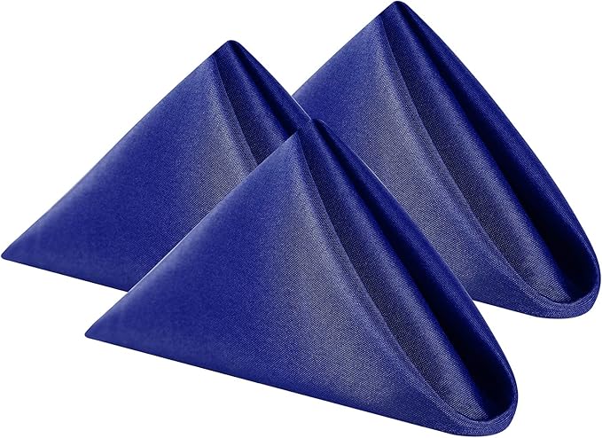 Cloth Napkins 20x20 inch Washable Polyester Dinner Napkins Soft Table Napkins for Wedding Party Dining Banquet(Royal Blue,100PCS)
