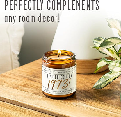 52nd Birthday Gifts for Women - 'Limited Edition 1973' Soy Candle, w/Champagne on Ice I 52 Birthday Gifts for Women I 52nd Gift for Her Ideas I 9oz Reusable Jar, 50Hr Burn, Made in USA