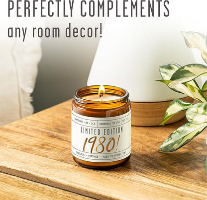 45th Birthday Gifts for Women - 'Limited Edition 1980' Soy Candle, w/Champagne on Ice I 45 Birthday Gifts for Women I 45th Gift for Her Ideas I 9oz Reusable Jar, 50Hr Burn, Made in USA