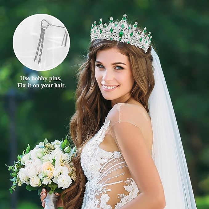 TAROSE Silver Tiaras for Women and Girls, Crystal Gold Crowns for Women, Hair Accessories for Bride/Halloween/Prom/Birthday