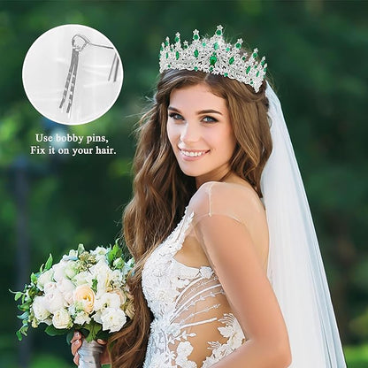 TAROSE Silver Tiaras for Women and Girls, Crystal Gold Crowns for Women, Hair Accessories for Bride/Halloween/Prom/Birthday