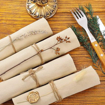 Socomi Cloth Napkins Champagne Fall Thanksgiving Washable Reusable Bulk Linen Cotton Napkins Set of 10 17"x17" for Wedding Party Bridal Baby Shower Birthday Dining Table Decorations