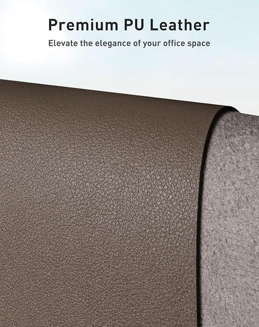 Aothia Faux Leather Desk Mat - Large Mouse Pad, Non-Slip PU Leather Blotter, Waterproof Writing Surface for Office and Home (Coffee, 40" x 24")