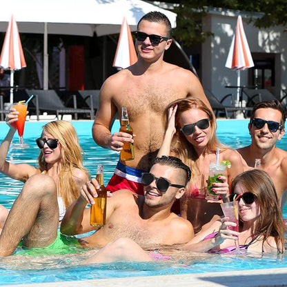 NEBURORA 24 Pack Black Sunglasses Bulk Retro Black Shades Party Sunglasses for Adult Men Women Summer Beach Party Accessories