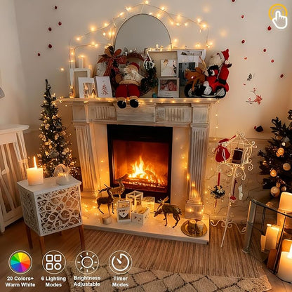 Fairy Lights USB Plug in 33ft 100LEDs with Remote, Warm White 20 Color Changing Light Twinkle Firefly String Lights for Bedroom Party Wedding Christmas Tapestry, Multicolor Colors