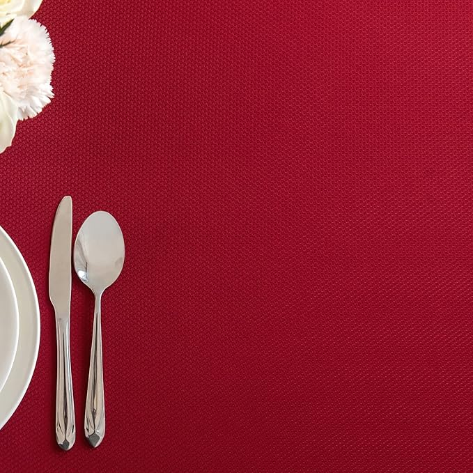 maxmill Textured Rectangular Tablecloth Water Resistance Antiwrinkle Spillproof Soft Jacquard Table Cloth for Dining Room, Buffet Banquet Parties and Holiday Dinners, 60 x 104 Inch, Red