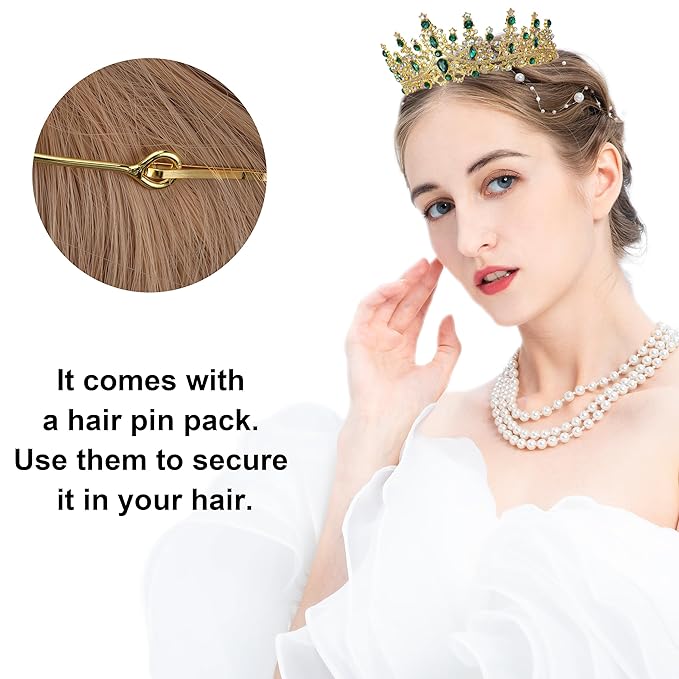 COCIDE Green Tiaras for Women Crown for Women Emerald Quinceanera Dress Headbands for Girls Princess Halloween Cosplay Birthday Pageant Bride Headpieces Hair Accessories