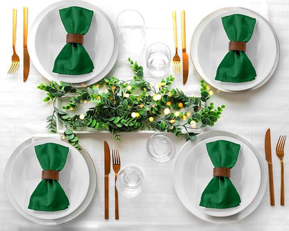 Zoyer Cloth Napkins Set of 12, 18x18 Inches Cotton Enrich Napkins Cloth ‎Washable, Soft & Durable Dinner Napkins for Parties, Wedding, Christmas, ‎Thanksgiving & Everyday Use - Dark Green