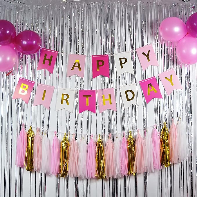 2 Pcs Silver Metallic Tinsel Foil Fringe Curtains Backdrop, 3.28 ft x 6.56 ft Streamers for Birthday Wedding Engagement Bachelorette Party Photo Booth Bridal Shower Baby Shower Decorations Supplies