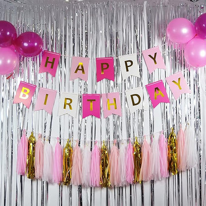 2 Pcs Silver Metallic Tinsel Foil Fringe Curtains Backdrop, 3.28 ft x 6.56 ft Streamers for Birthday Wedding Engagement Bachelorette Party Photo Booth Bridal Shower Baby Shower Decorations Supplies