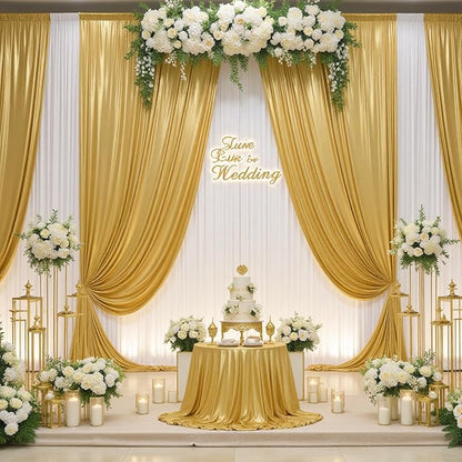 10x12ft Gold Sequin Backdrop Curtain Panels for Parties, Wrinkle Free Glitter Photo Backdrop Drapes 2 Panels 5x12FT Shimmer Back Drop Cloth for Wedding Birthday Christmas Photography Background
