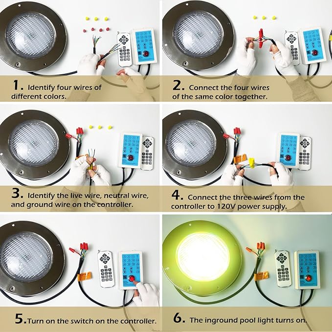 Pool Lights for Inground Pool, 54W 10 Inch Large LED Multicolor Inground Pools LED Light with 50 Foot Cord for Wet Niche, APP Control & Remote Control