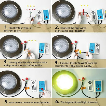 Pool Lights for Inground Pool, 54W 10 Inch Large LED Multicolor Inground Pools LED Light with 50 Foot Cord for Wet Niche, APP Control & Remote Control
