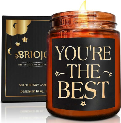 You're The Best Scented Candles - Bestie Gift for Women - Friendship, Birthday, Christmas, Thank You, Appreciation Gifts for Coworker, Best Friend, Sister, Mom - Natural Soy Candle for Home