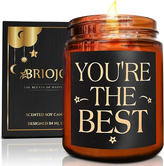 You're The Best Scented Candles - Bestie Gift for Women - Friendship, Birthday, Christmas, Thank You, Appreciation Gifts for Coworker, Best Friend, Sister, Mom - Natural Soy Candle for Home