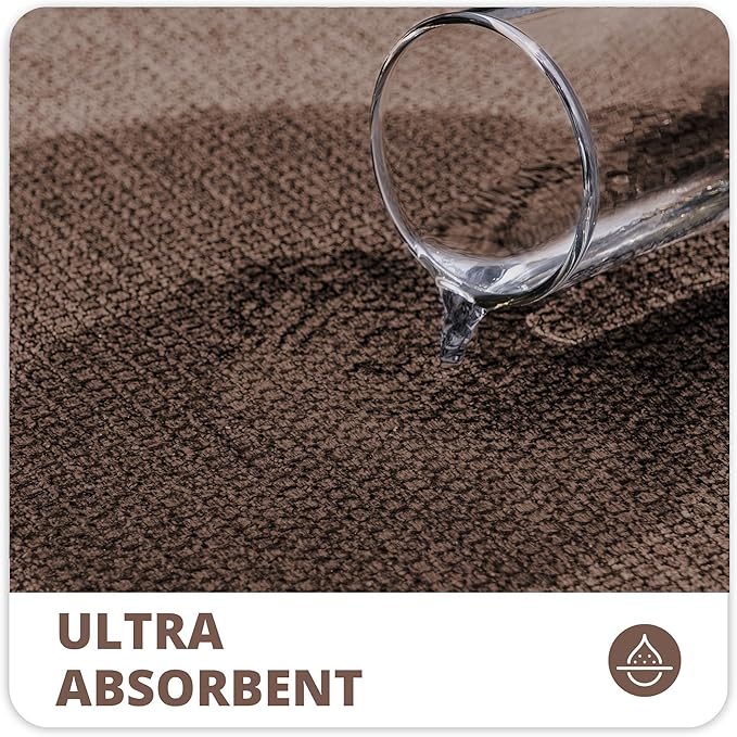 Bath Mat,Ultra Thin Bathroom Rugs,Rubber Bath Mats for Bathroom,No Slip Bath Rugs,Quick Dry,Machine Washable,Low Pile,Absorbent,Shower Outside,Sink,Home Decor Accessories.Brown,1'5"x2'3"(2 Pack)