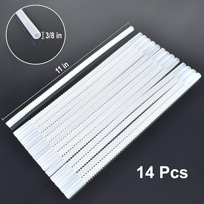 Bendable Straws - 11 inch Long Flexible Straws - Bendy Drinking Straw Reusable - 14 Pack