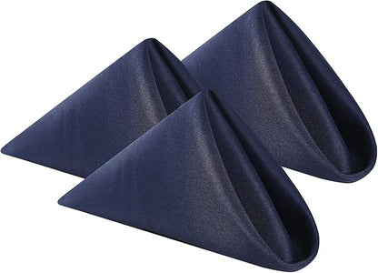 Cloth Napkins 17x17 inch Washable Polyester Dinner Napkins Soft Table Napkins for Wedding Party Dining Banquet(Navy,25PCS)