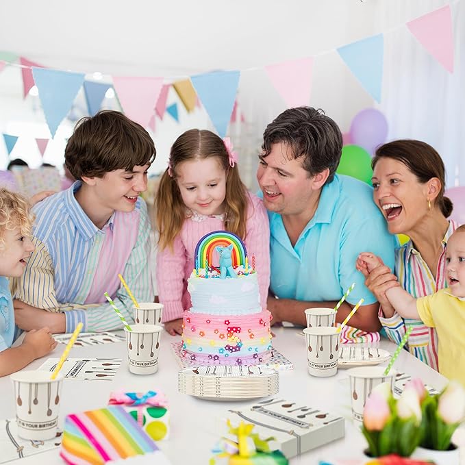 120 PCS It Is Your Birthday Disposable Birthday Party Supplies Set, The Office Merchandise Party Decoration Paper Cups, Plates and Napkins for The Office TV Show Fans Family, Friends and Coworkers