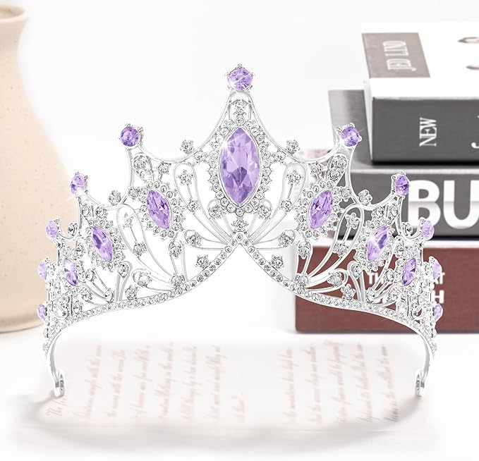 TAROSE Silver Tiaras for Women and Girls, Crystal Gold Crowns for Women, Hair Accessories for Bride/Halloween/Prom/Birthday