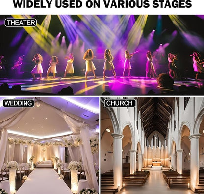 Par Light 300W LED Stage Lights IP65 Waterproof Outdoor 3500K~7500K Uplights Warm&Cold White Strobe Wash Light DMX512 Sound Activated for Outdoor Show Christmas Party Wedding