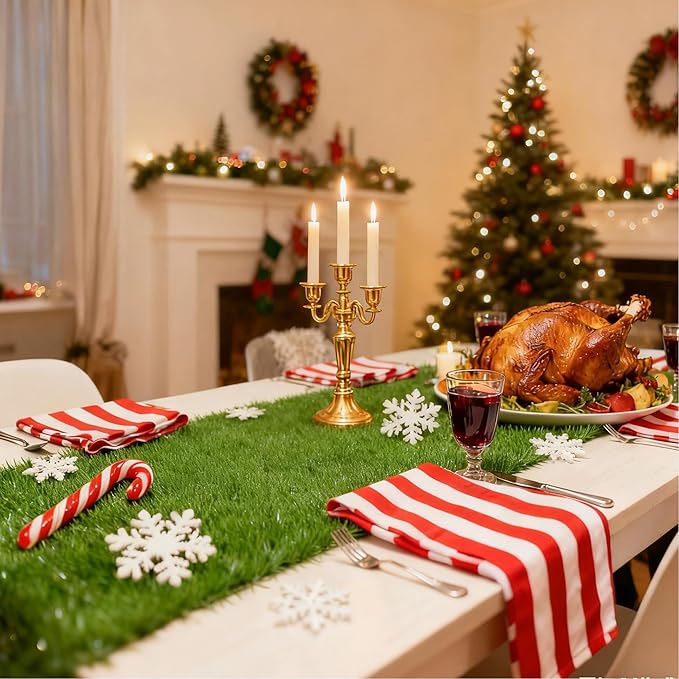 XLX TURF 12"x36" Faux Grass Table Runner 2 Pack Christmas Football Birthday Party Decorations Green Table Centerpiece Artificial Turf for Golf Theme Wedding Baby Shower, DIY Crafts