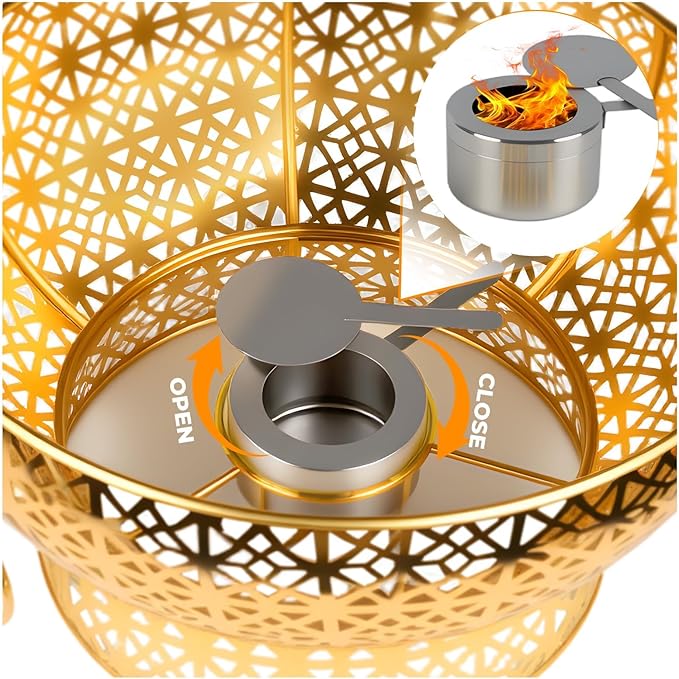 8QT Golden Chafing Dishes for Buffet, Round Stainless Steel Chafing Dish Set for Parties, Christmas Gatherings, Home, Catering Events Complete Buffet Warmer Colder Set (2)