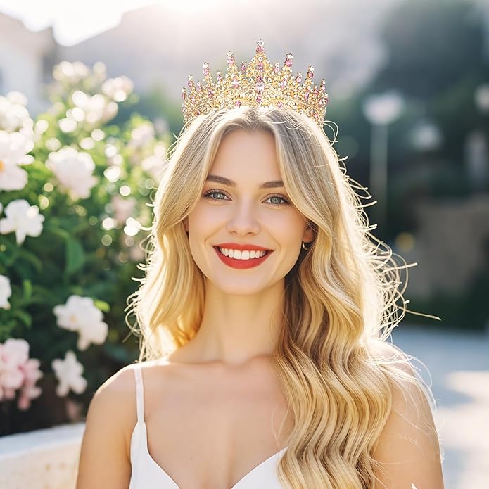 Tiaras and Crowns for Women Crystal Princess Tiaras Rhinestone Queen Crowns For Wedding Bridal Birthday Prom Pageant Party (Tiara 100)