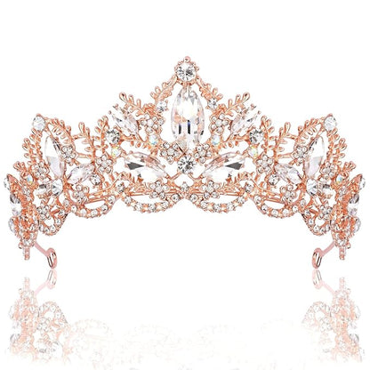 Rose Gold Tiara Wedding Tiaras and Crowns for Women Rhinestone Queen Tiara for Women Princess Crown Birthday Tiara Headbands for Wedding Prom Bridal Party Halloween Costume Christmas