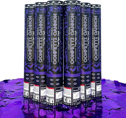 Confetti Sky [6 Pack] 12 Inch Confetti Cannons | Purple Confetti Poppers for Wedding Celebration, Birthday Party, Pranks, Graduation, Christmas Eve and New Year Celebration