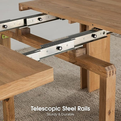 Transformer Table - Solid Wood Extendable Dining Table, Seats 2-12, Expandable Dining Room Table, Space-Saving Furniture, Expandable Dining Furniture, Natural (Table Only)